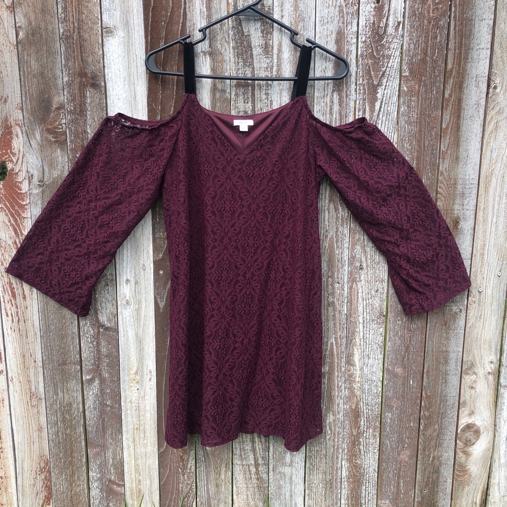Burgundy Lace Dress